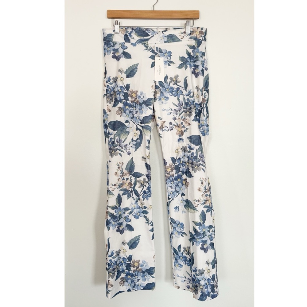 Avenue Montaigne || Becca Pull on Trousers Bootcut‎ Pants in Flowers Blue 10 NWT